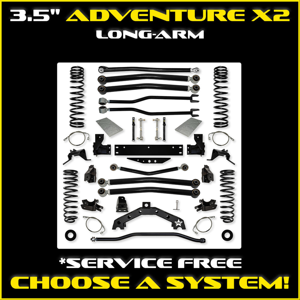 JKU 3.5" Adventure - X2 Long-Arm System