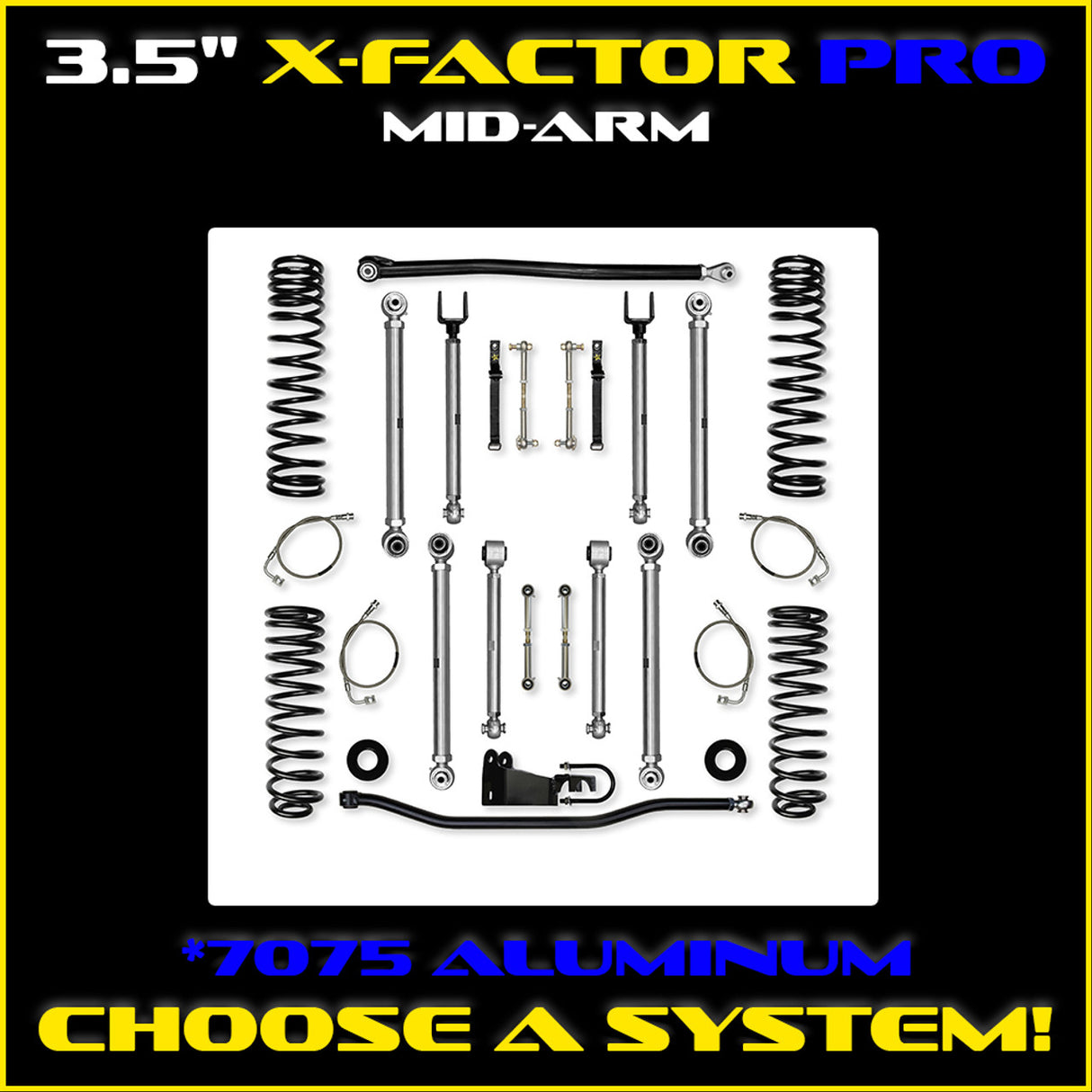 JKU 3.5" X-Factor PRO Mid-arm System