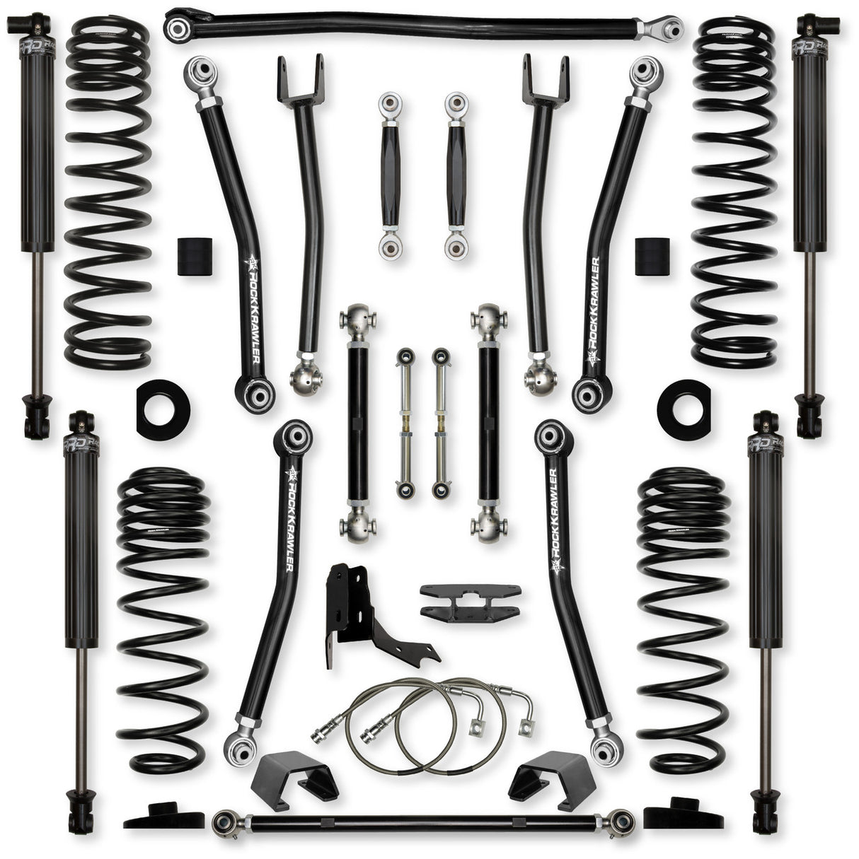 Rock Krawler 4.5" X-Factor "No Limits" Mid-Arm Suspension System for Jeep Gladiator JT (Gas Models)