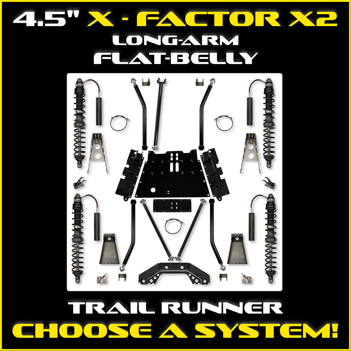 4.5" LJ X-Factor X2 Flat Belly Trail Runner Long Arm System
