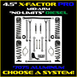 Rock Krawler 4.5" X-Factor PRO "No Limits" Mid-Arm Suspension System for Jeep Gladiator JT (Diesel Models)
