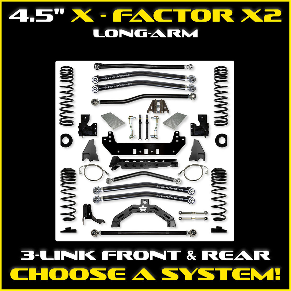 Rock Krawler 4.5" X-Factor X2 Long-Arm Suspension System for Jeep Gladiator JT (Gas Models) $5,161.94 - $6,