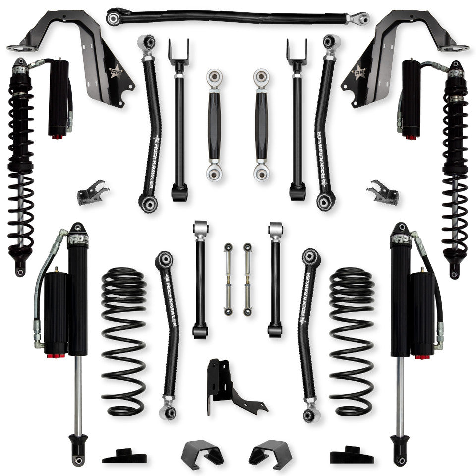 Rock Krawler 3.0" Adventure - X COILOVER "No Limits" Mid-Arm Suspension System for Jeep Gladiator JT (Diesel Models)