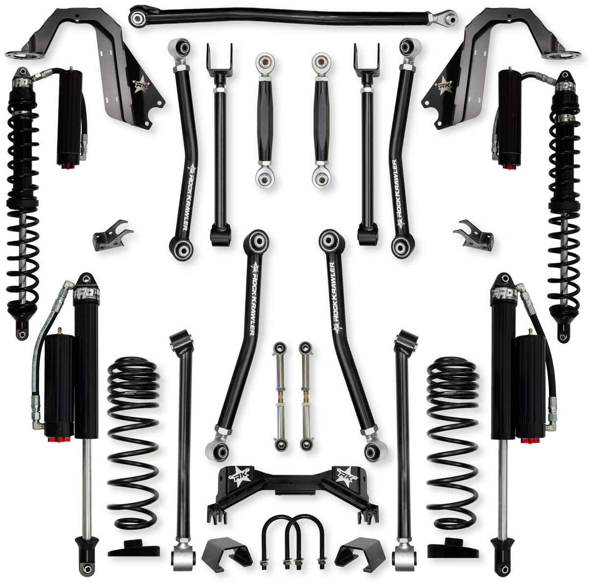 Rock Krawler 3.0" Adventure - X PRO COILOVER "No-Limits" Mid-Arm Suspension System for Jeep Gladiator JT (Gas Models)