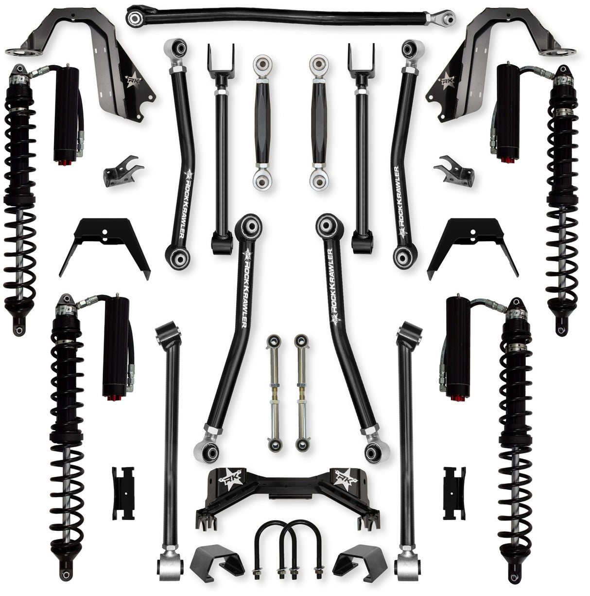 Rock Krawler 3.0" Adventure - X PRO COILOVER "No-Limits" Mid-Arm Suspension System for Jeep Gladiator JT (Gas Models)