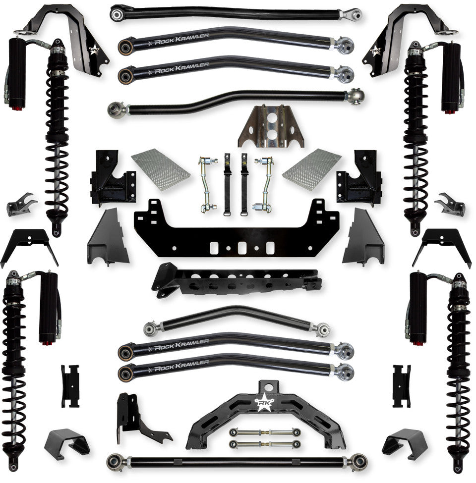 Rock Krawler 3.0" X-Factor X2 COILOVER Long-Arm Suspension System for Jeep Gladiator JT (Gas Models)