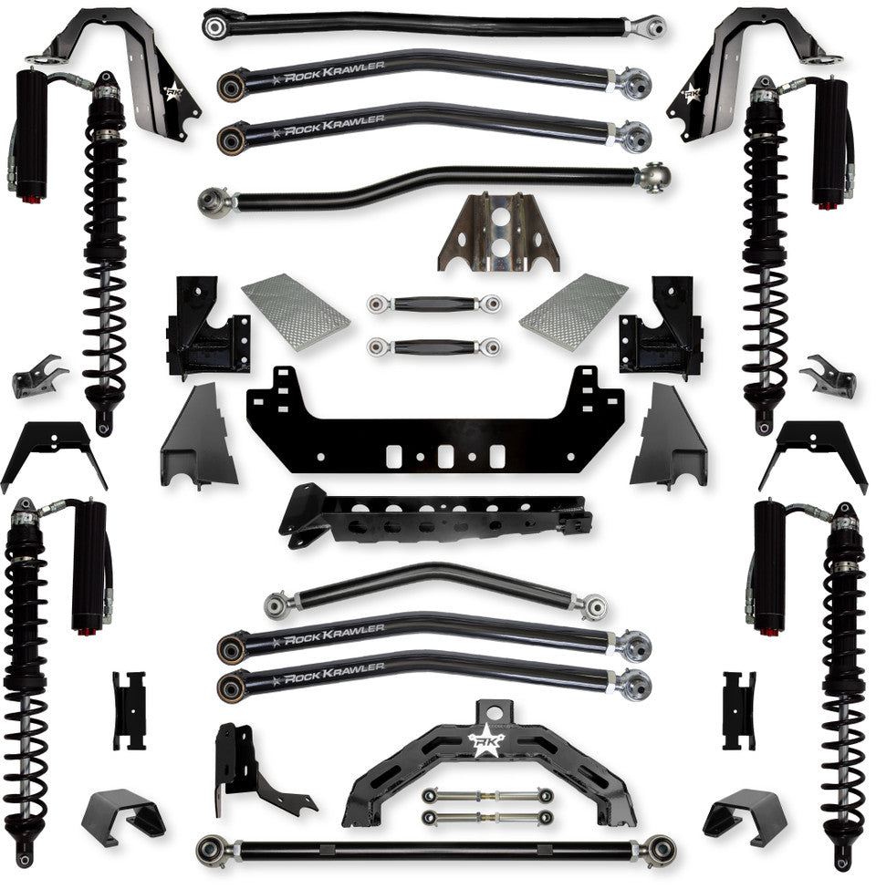 Rock Krawler 3.0" X-Factor X2 COILOVER "No Limits" Long-Arm Suspension System for Jeep Gladiator JT (Gas Models)