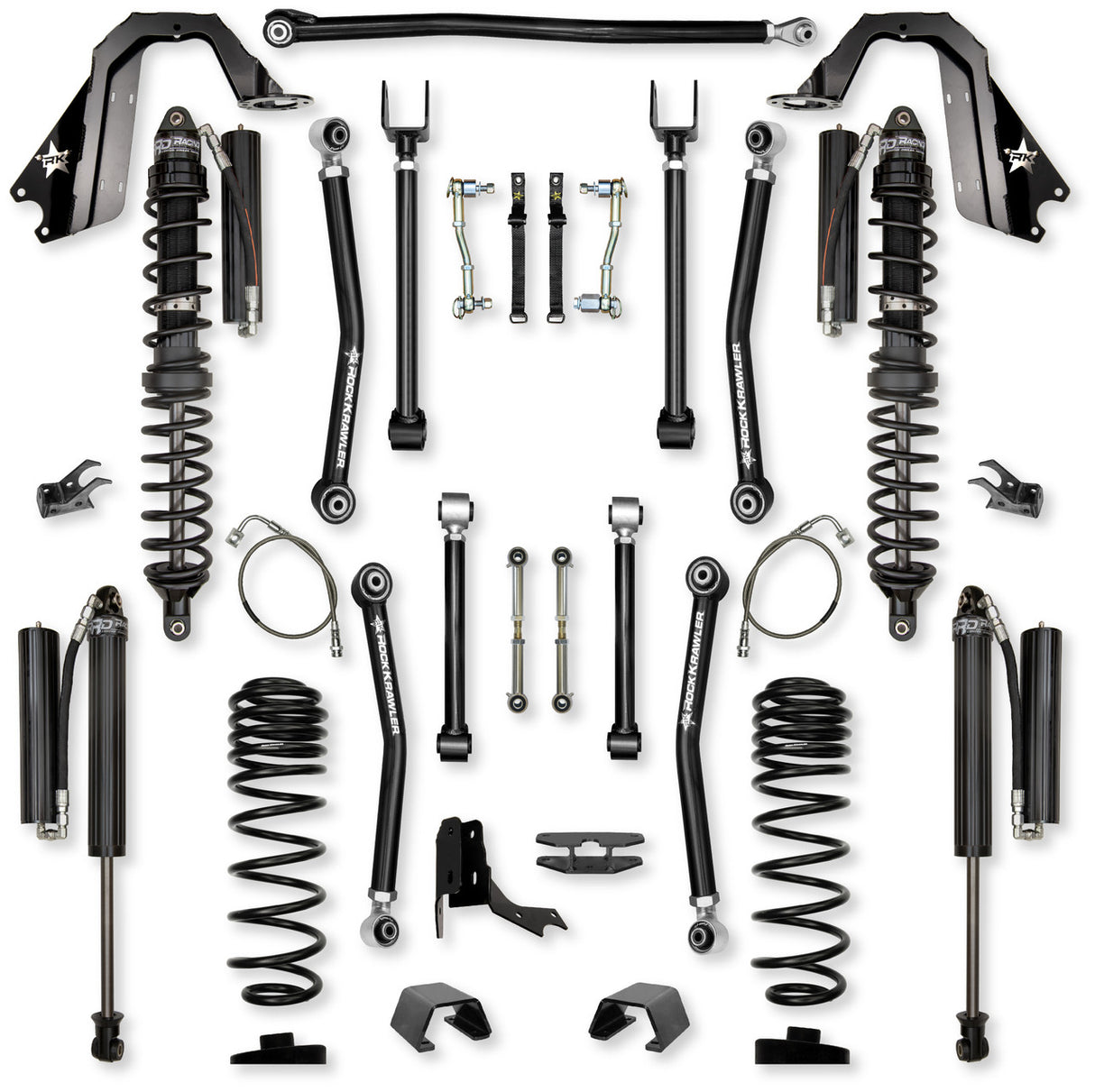 Rock Krawler 4.5" Adventure - X COILOVER Mid-Arm Suspension System for Jeep Gladiator JT (Gas Models)