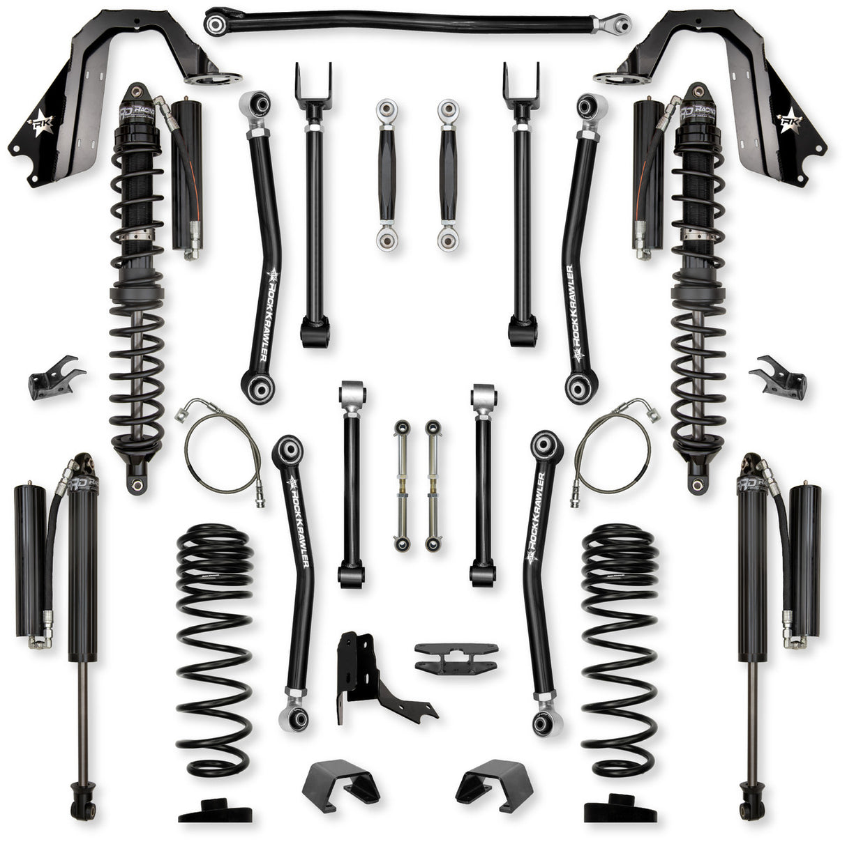 Rock Krawler 4.5" Adventure - X COILOVER "No Limits" Mid-Arm Suspension System for Jeep Gladiator JT (Gas Models)