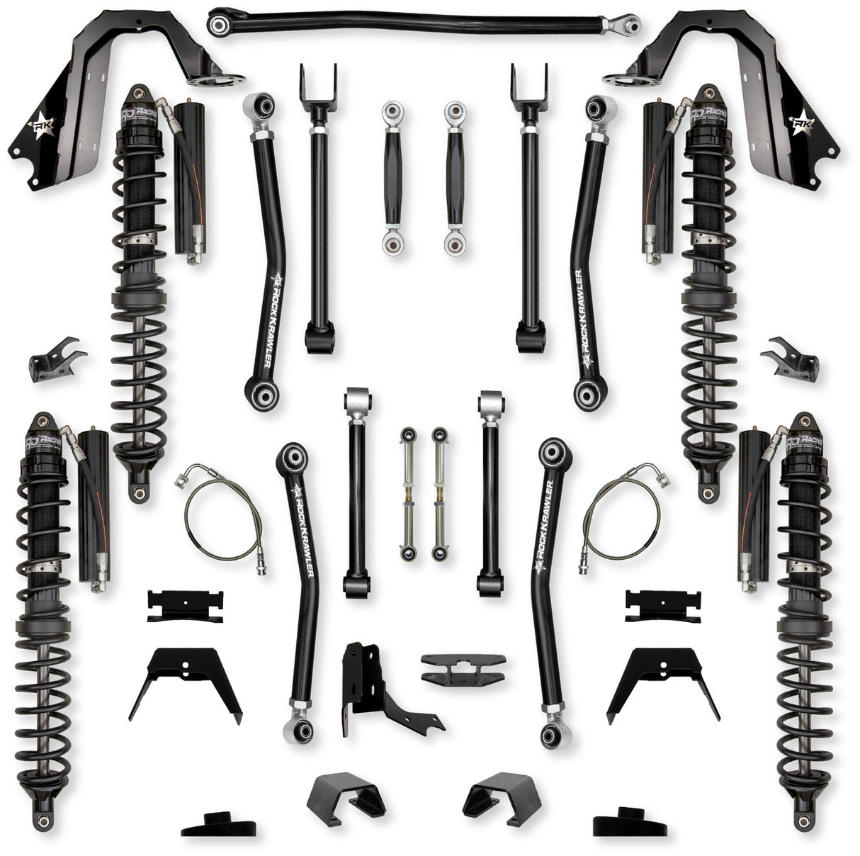 Rock Krawler 4.5" Adventure - X COILOVER "No Limits" Mid-Arm Suspension System for Jeep Gladiator JT (Gas Models)
