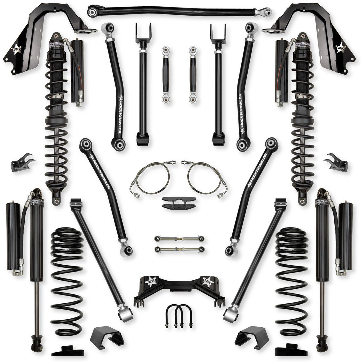 Rock Krawler 4.5" Adventure - X PRO COILOVER "No-Limits" Mid-Arm Suspension System for Jeep Gladiator JT (Gas Models)
