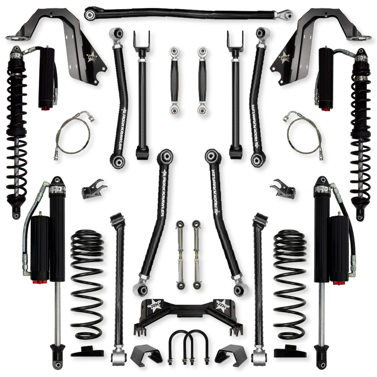 Rock Krawler 4.5" Adventure - X PRO COILOVER "No-Limits" Mid-Arm Suspension System for Jeep Gladiator JT (Gas Models)