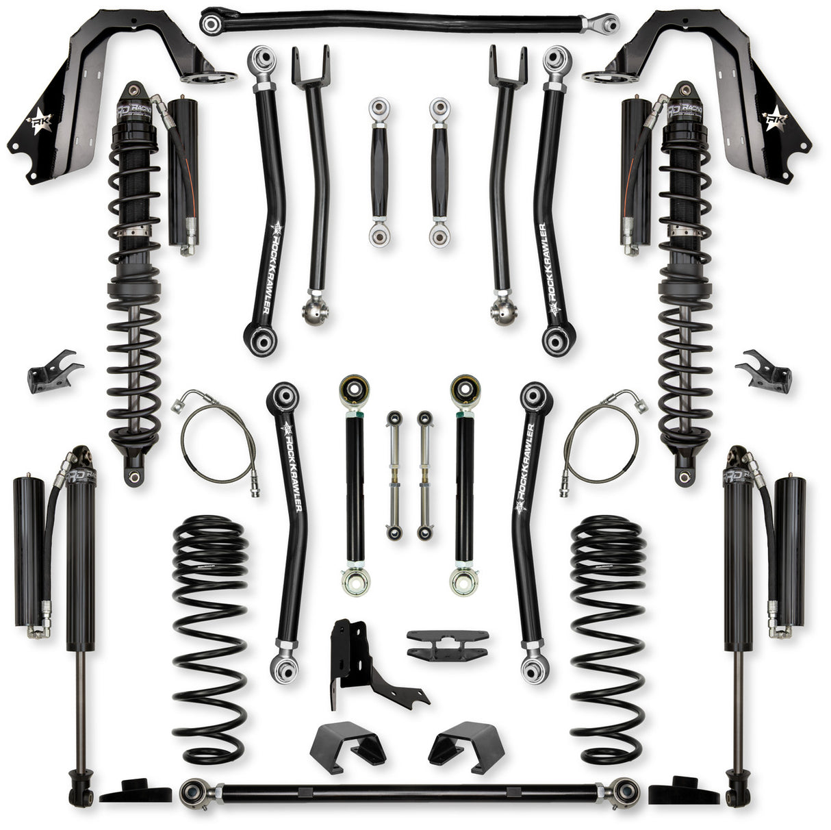 Rock Krawler 4.5" X-Factor COILOVER "No Limits" Mid-Arm Suspension System for Jeep Gladiator JT (Gas Models)