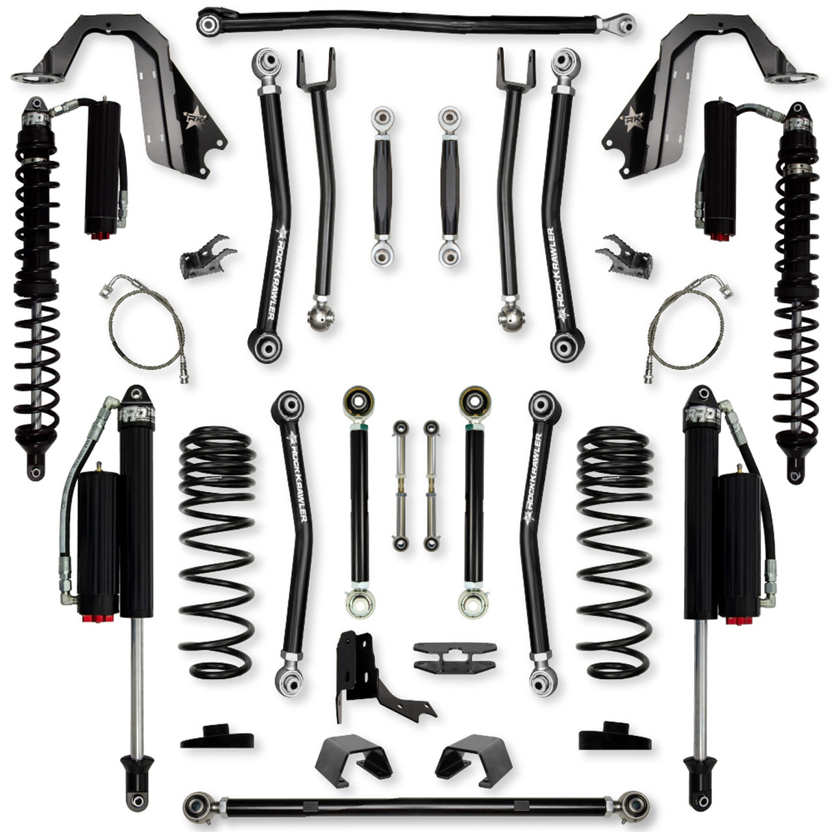 Rock Krawler 4.5" X-Factor COILOVER "No Limits" Mid-Arm Suspension System for Jeep Gladiator JT (Gas Models)