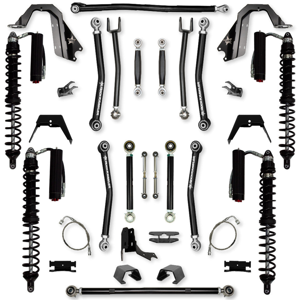 Rock Krawler 4.5" X-Factor COILOVER "No Limits" Mid-Arm Suspension System for Jeep Gladiator JT (Gas Models)