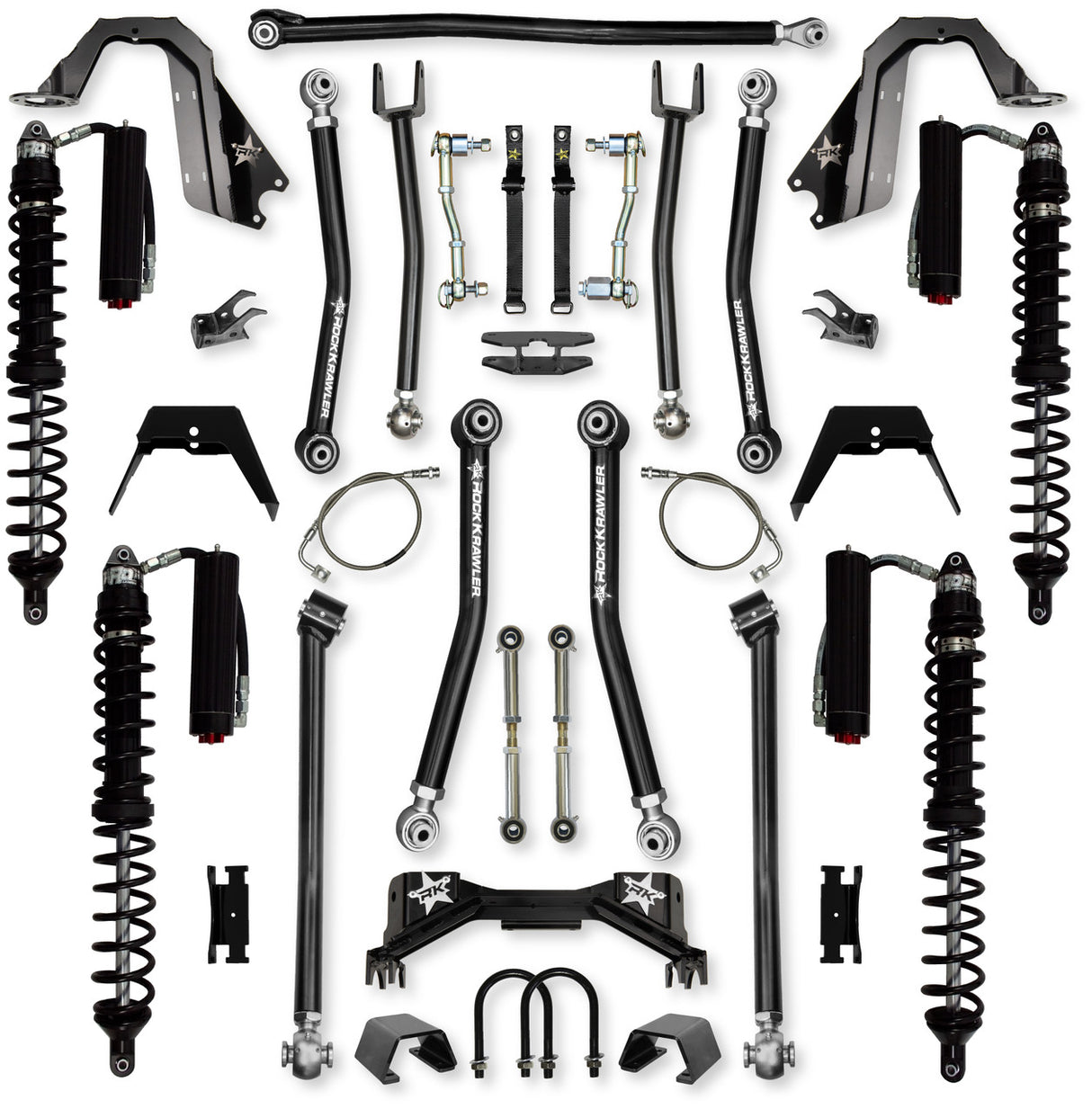 Rock Krawler 4.5" PRO - X COILOVER Mid-Arm Suspension System for Jeep Gladiator JT (Gas Models)