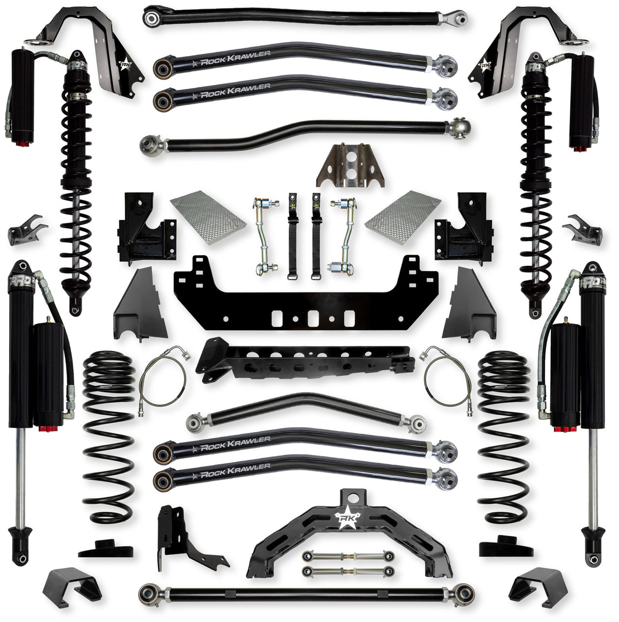 Rock Krawler 4.5" X-Factor X2 COILOVER Long-Arm Suspension System for Jeep Gladiator JT (Gas Models)