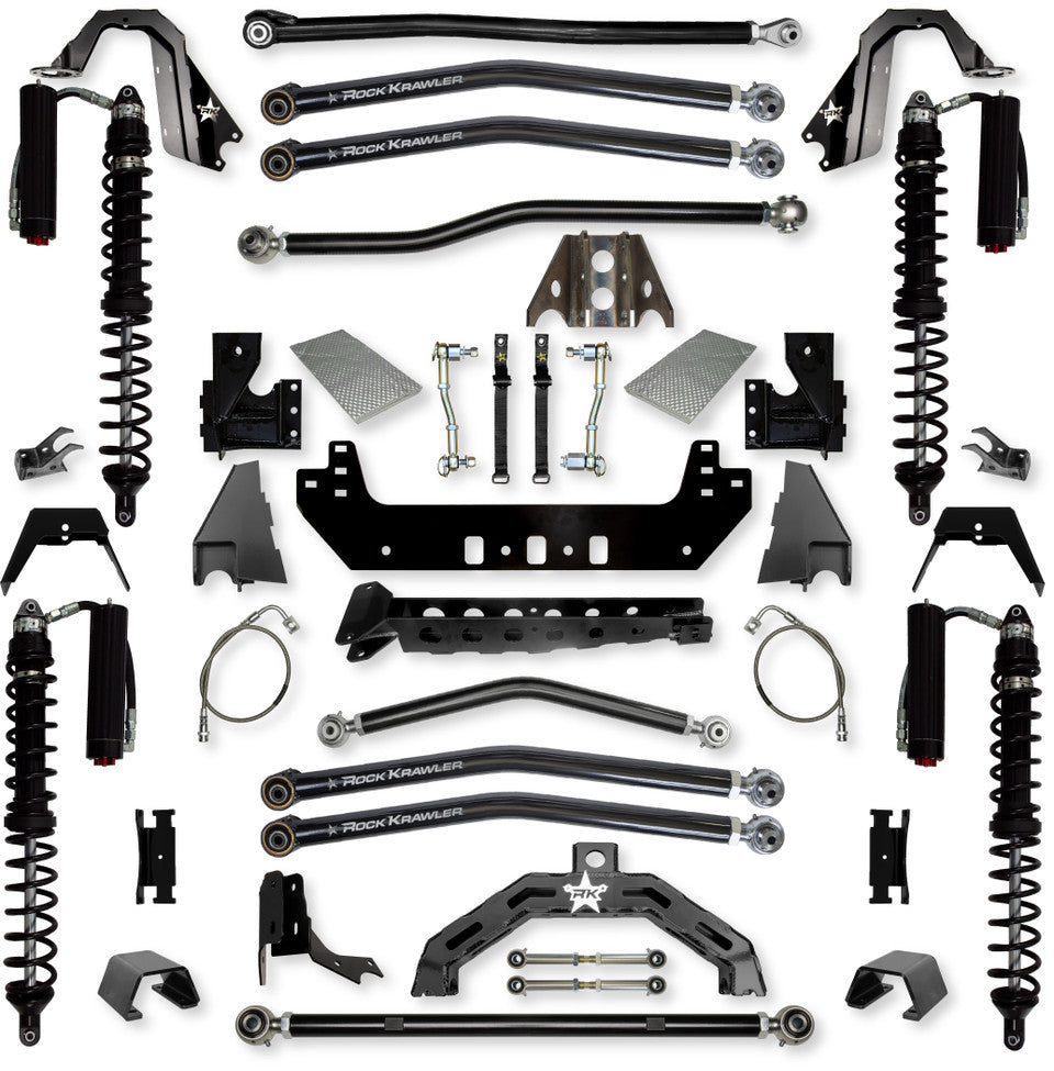 Rock Krawler 4.5" X-Factor X2 COILOVER Long-Arm Suspension System for Jeep Gladiator JT (Gas Models)