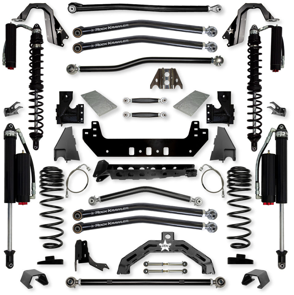 Rock Krawler 4.5" X-Factor X2 COILOVER "No Limits" Long-Arm Suspension System for Jeep Gladiator JT (Gas Models)