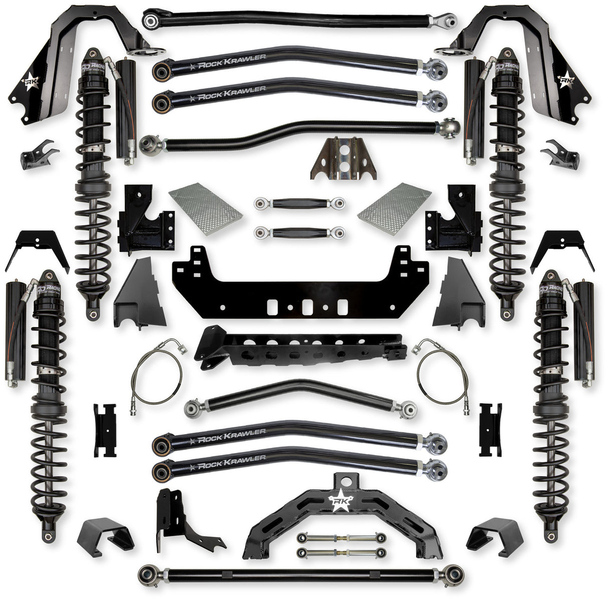 Rock Krawler 4.5" X-Factor X2 COILOVER "No Limits" Long-Arm Suspension System for Jeep Gladiator JT (Gas Models)