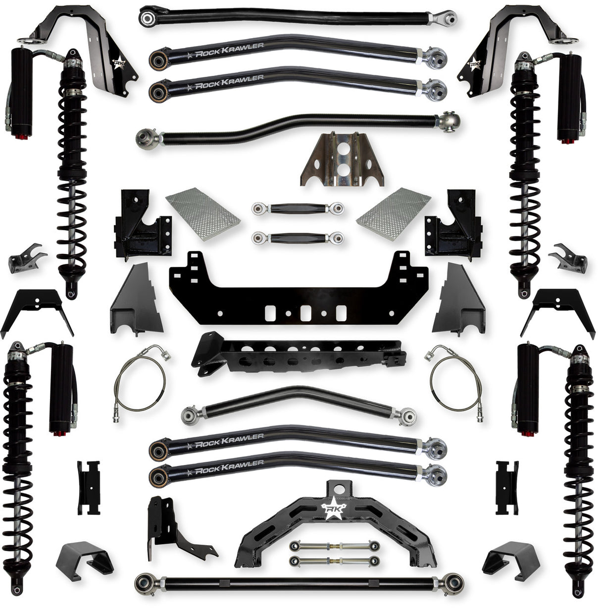 Rock Krawler 4.5" X-Factor X2 COILOVER "No Limits" Long-Arm Suspension System for Jeep Gladiator JT (Gas Models)