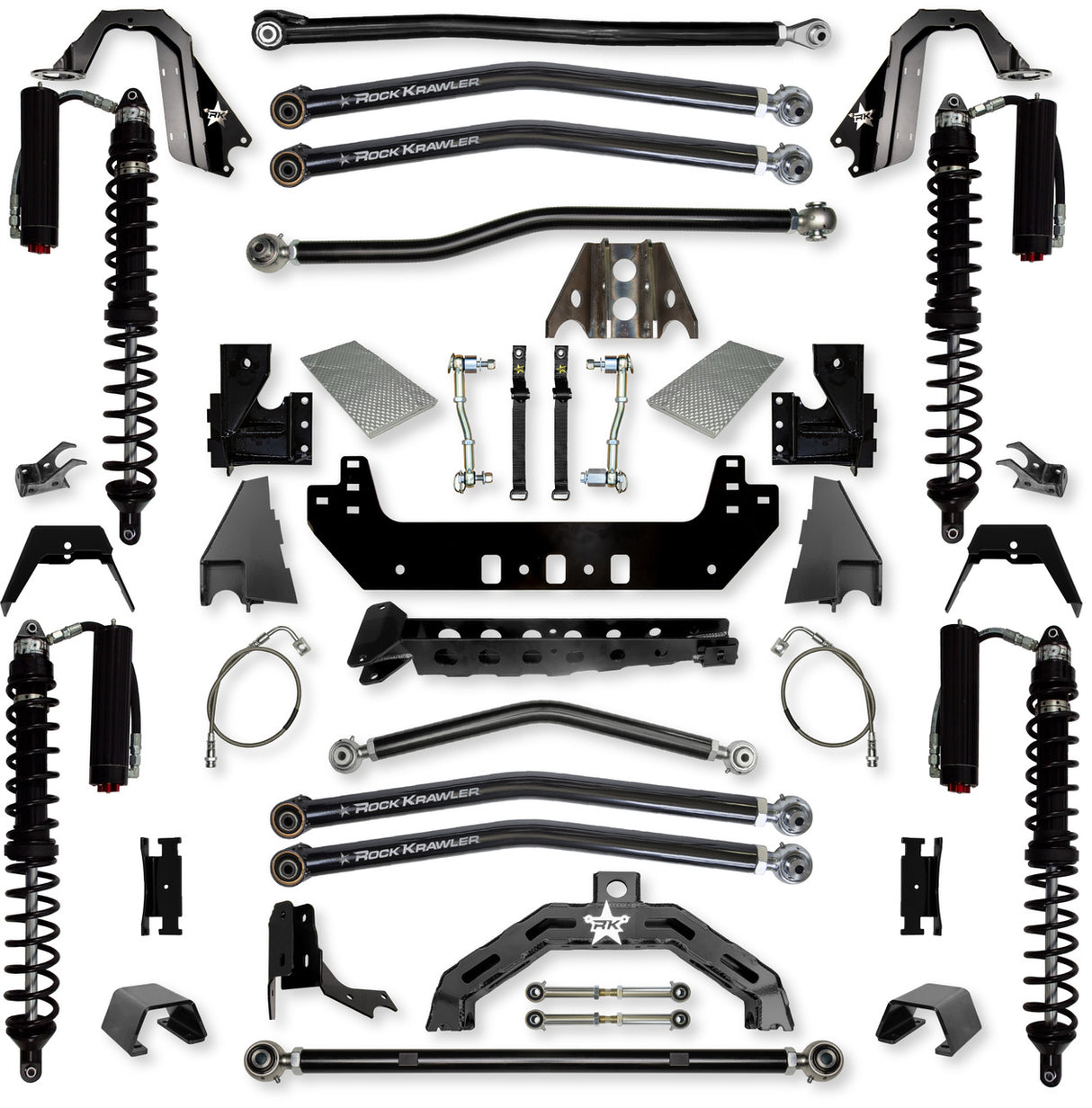 Rock Krawler 4.5" X-Factor X2 COILOVER Long-Arm Suspension System for Jeep Gladiator JT (Diesel Models)