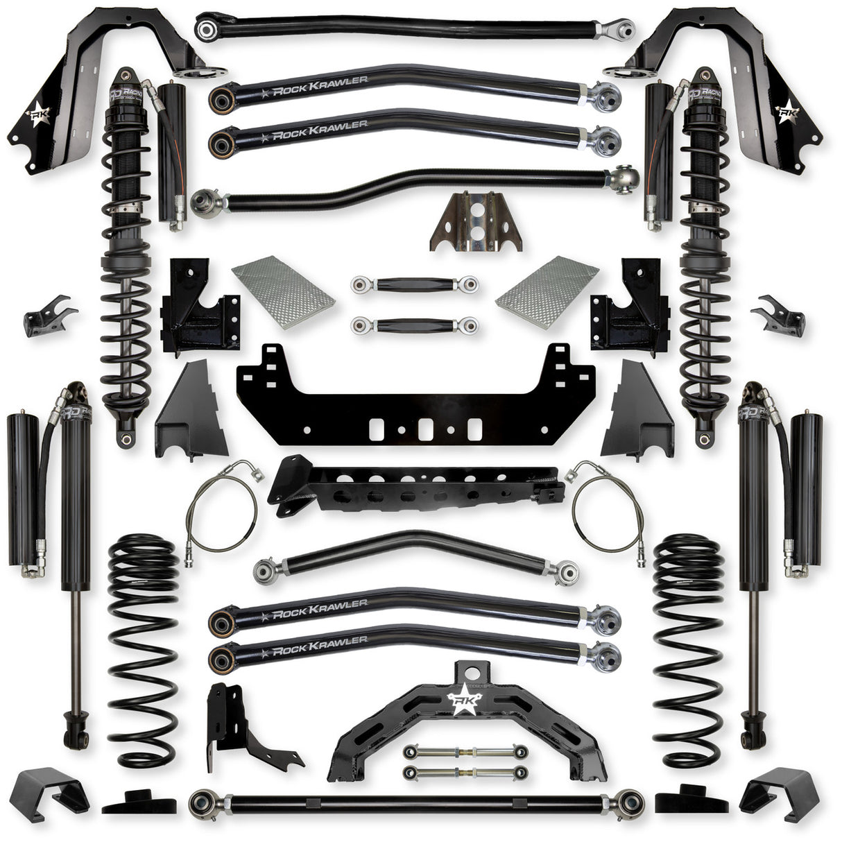 Rock Krawler 4.5" X-Factor X2 COILOVER "No Limits" Long-Arm Suspension System for Jeep Gladiator JT (Diesel Models)