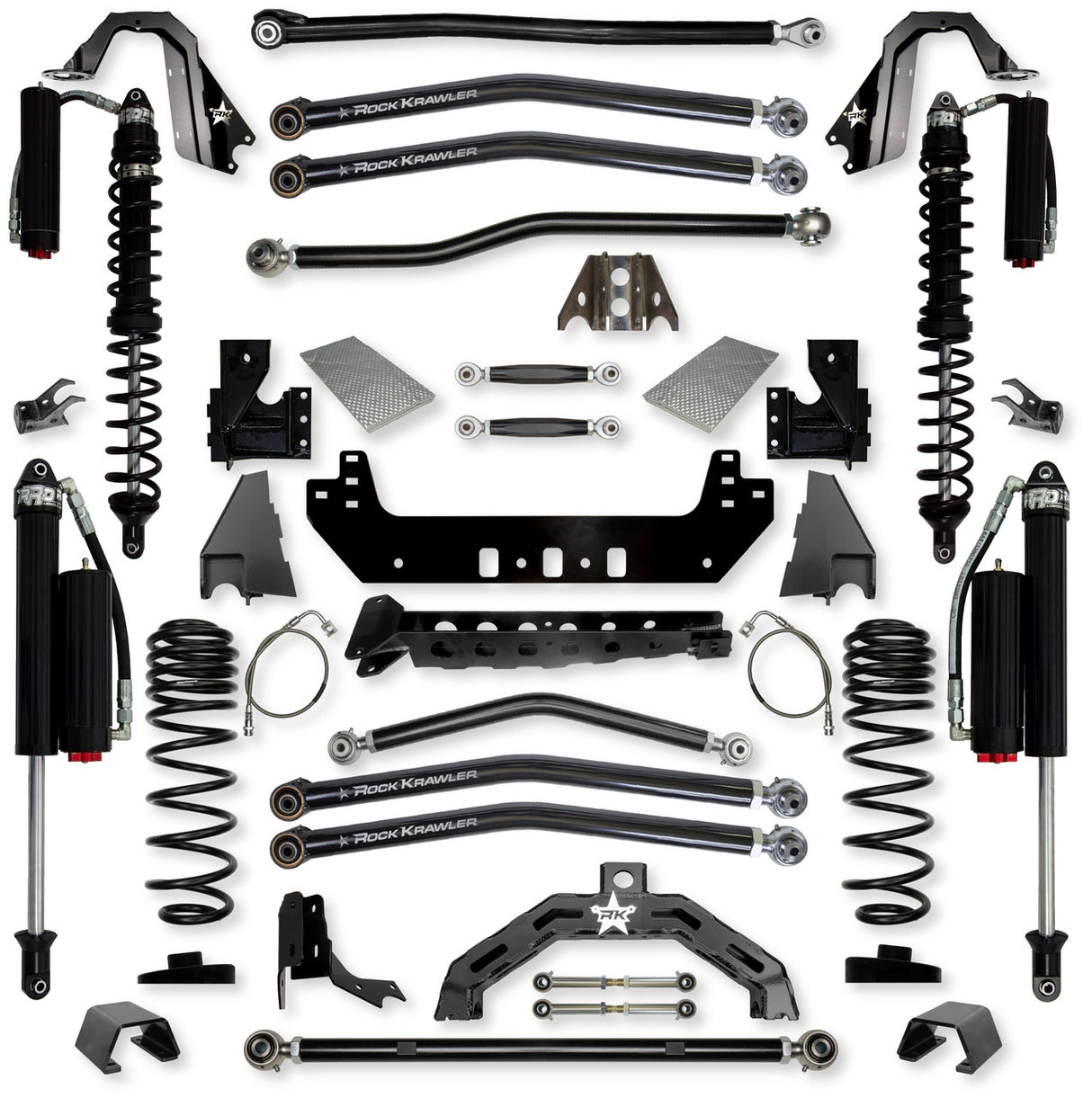 Rock Krawler 4.5" X-Factor X2 COILOVER "No Limits" Long-Arm Suspension System for Jeep Gladiator JT (Diesel Models)