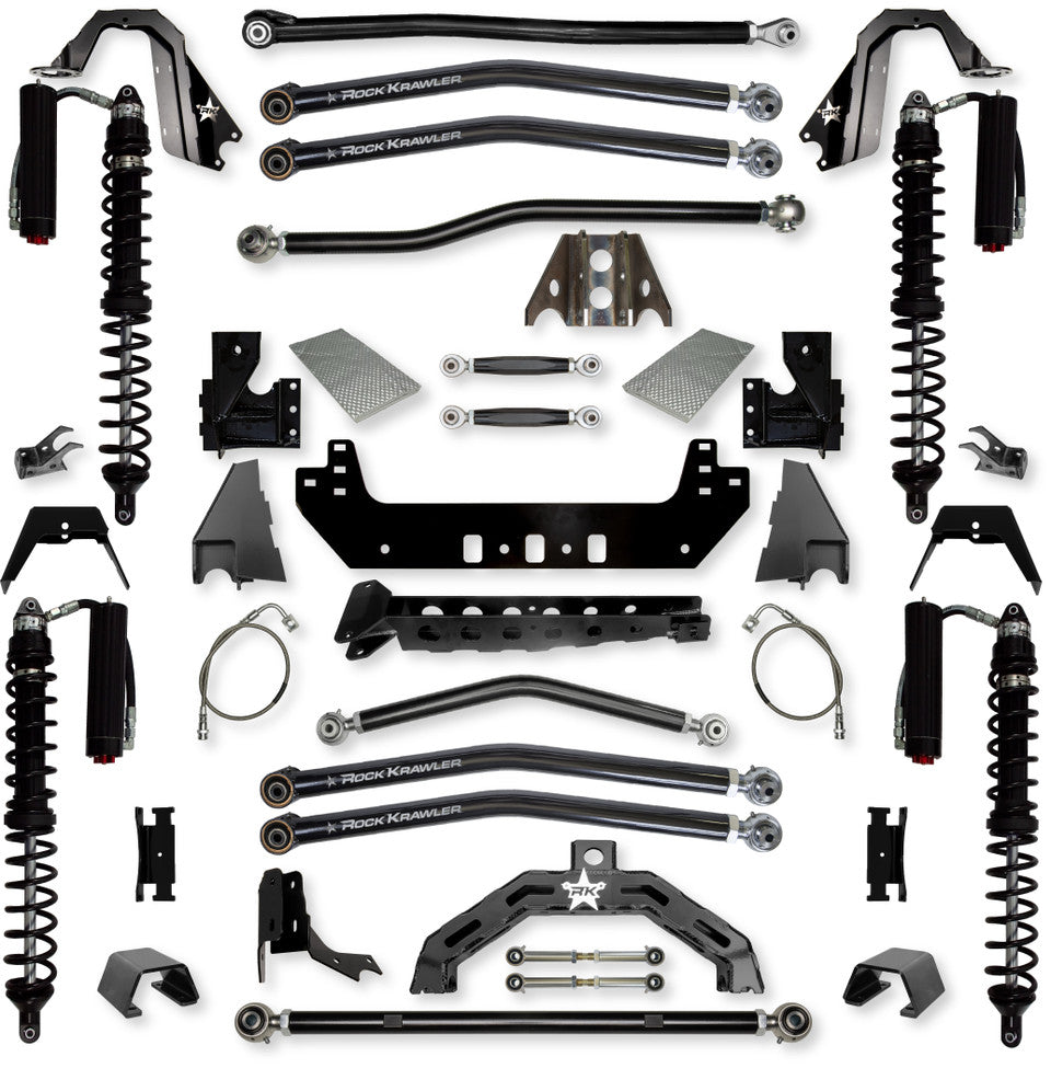 Rock Krawler 4.5" X-Factor X2 COILOVER "No Limits" Long-Arm Suspension System for Jeep Gladiator JT (Diesel Models)