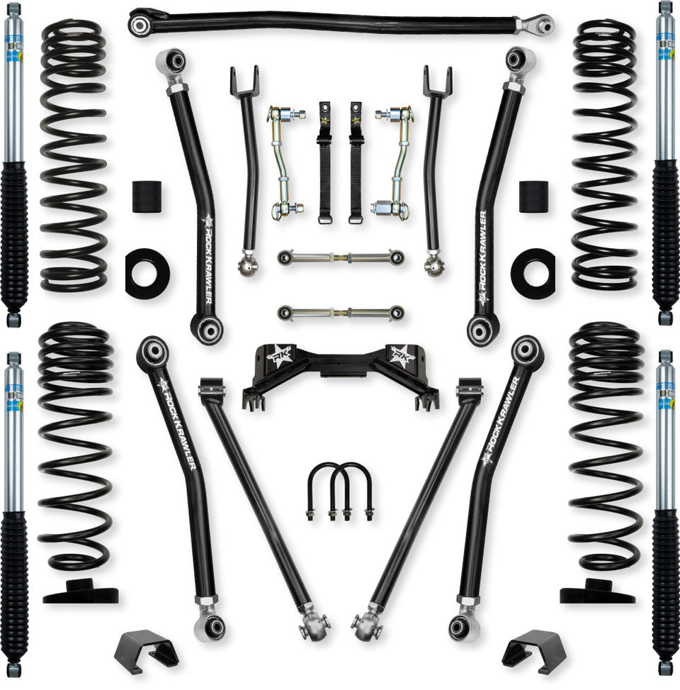Rock Krawler 3.0" Overland X PRO Mid-Arm Suspension System for Jeep Gladiator JT (Gas Models)