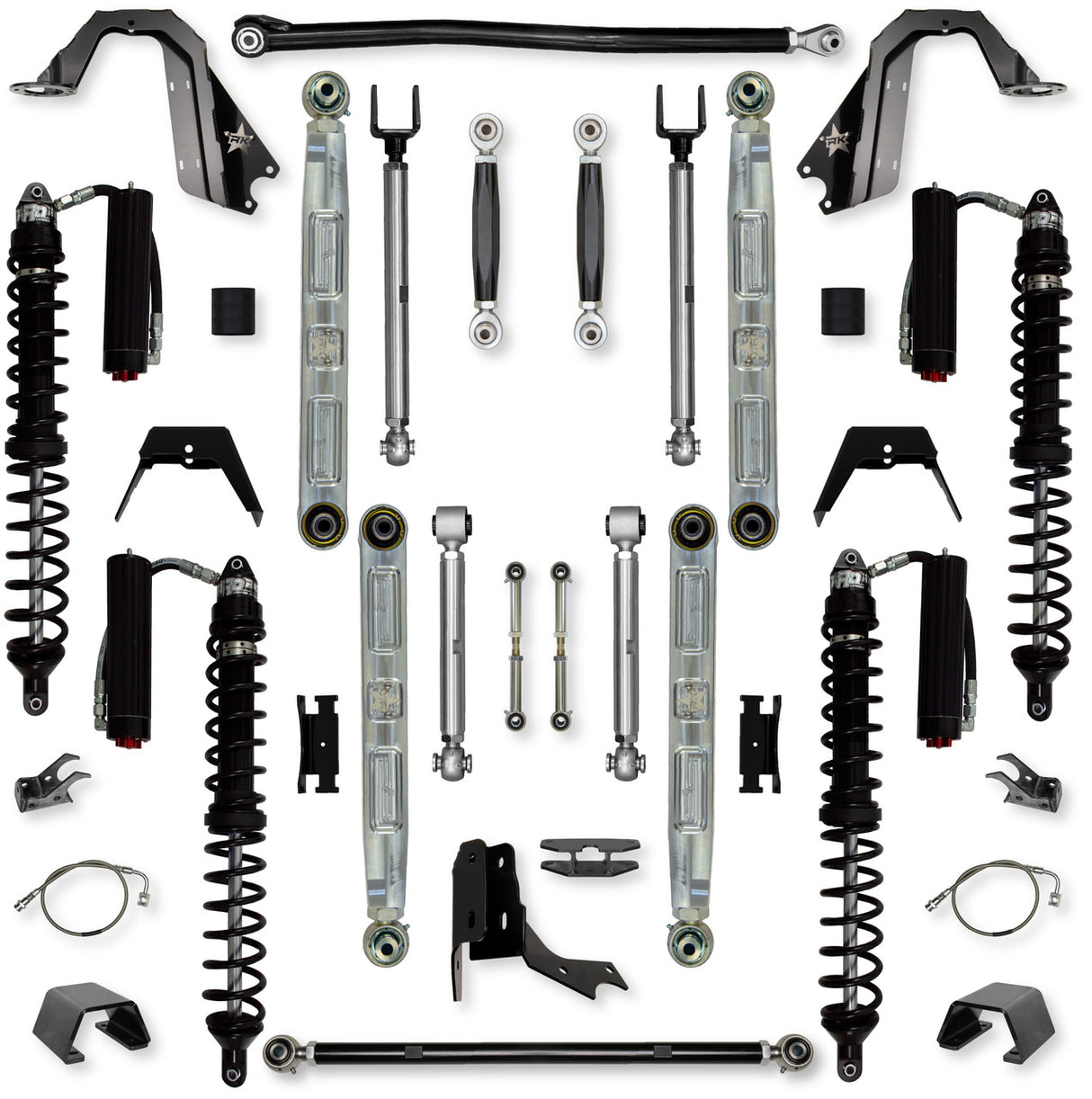 Rock Krawler 4.5" X-Factor PRO ELITE COILOVER "No Limits" Mid-Arm Suspension System for Jeep Gladiator JT (Gas Models)