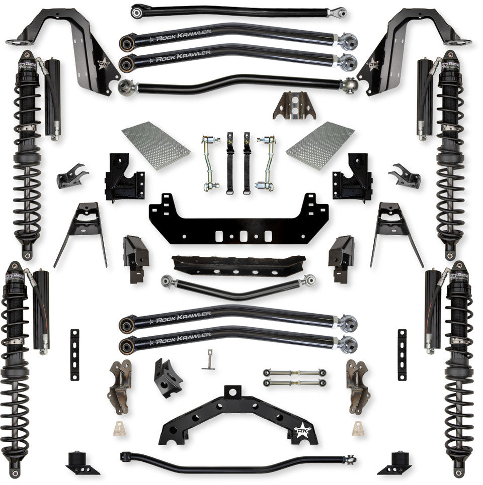 Rock Krawler 4.5" X-Factor X2 COILOVER Long-Arm Suspension System for Jeep Wrangler JLU (Gas Models)