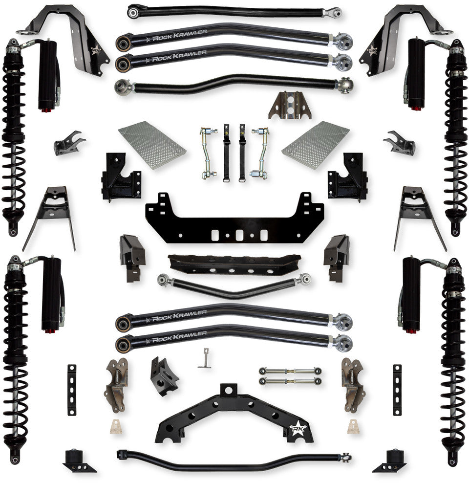 Rock Krawler 4.5" X-Factor X2 COILOVER Long-Arm Suspension System for Jeep Wrangler JLU (Gas Models)