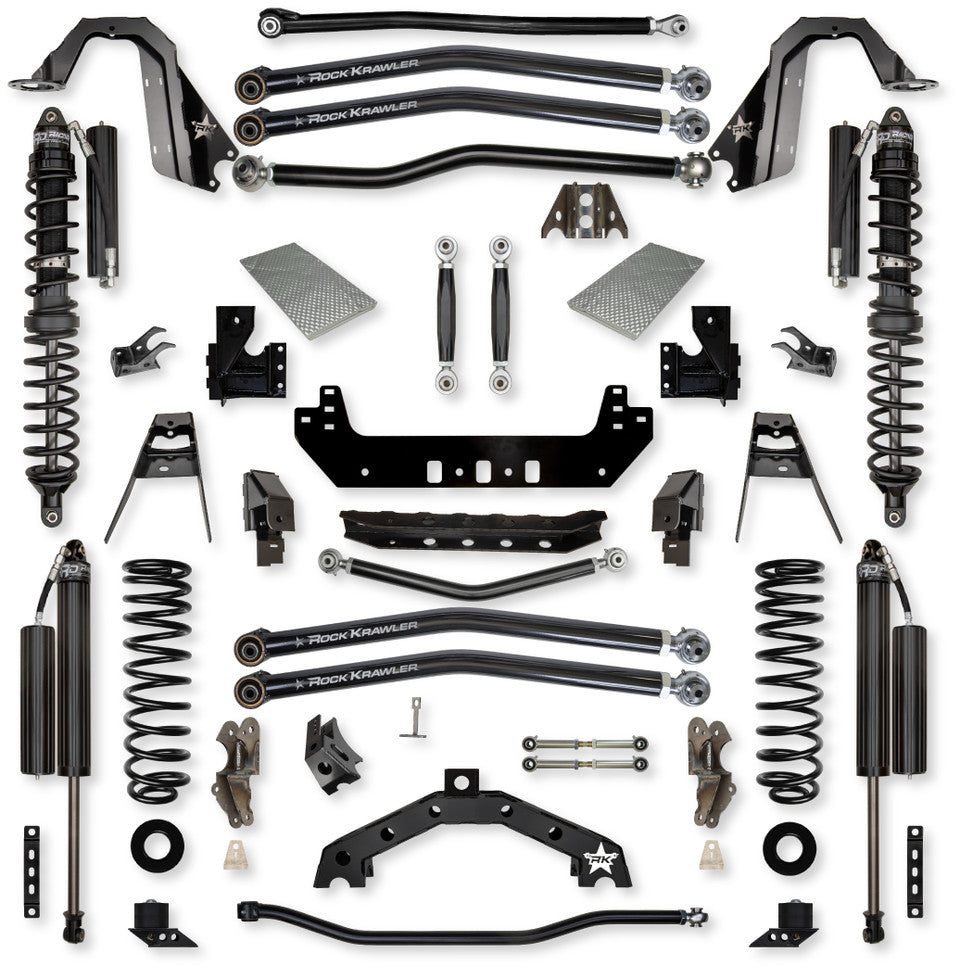Rock Krawler 4.5" X-Factor X2 COILOVER "No Limits" Long-Arm Suspension System for Jeep Wrangler JLU (Gas Models)