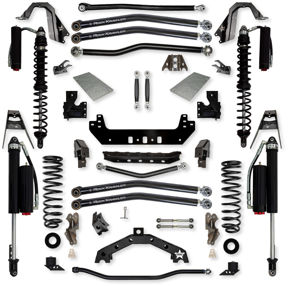 Rock Krawler 4.5" X-Factor X2 COILOVER "No Limits" Long-Arm Suspension System for Jeep Wrangler JLU (Gas Models)