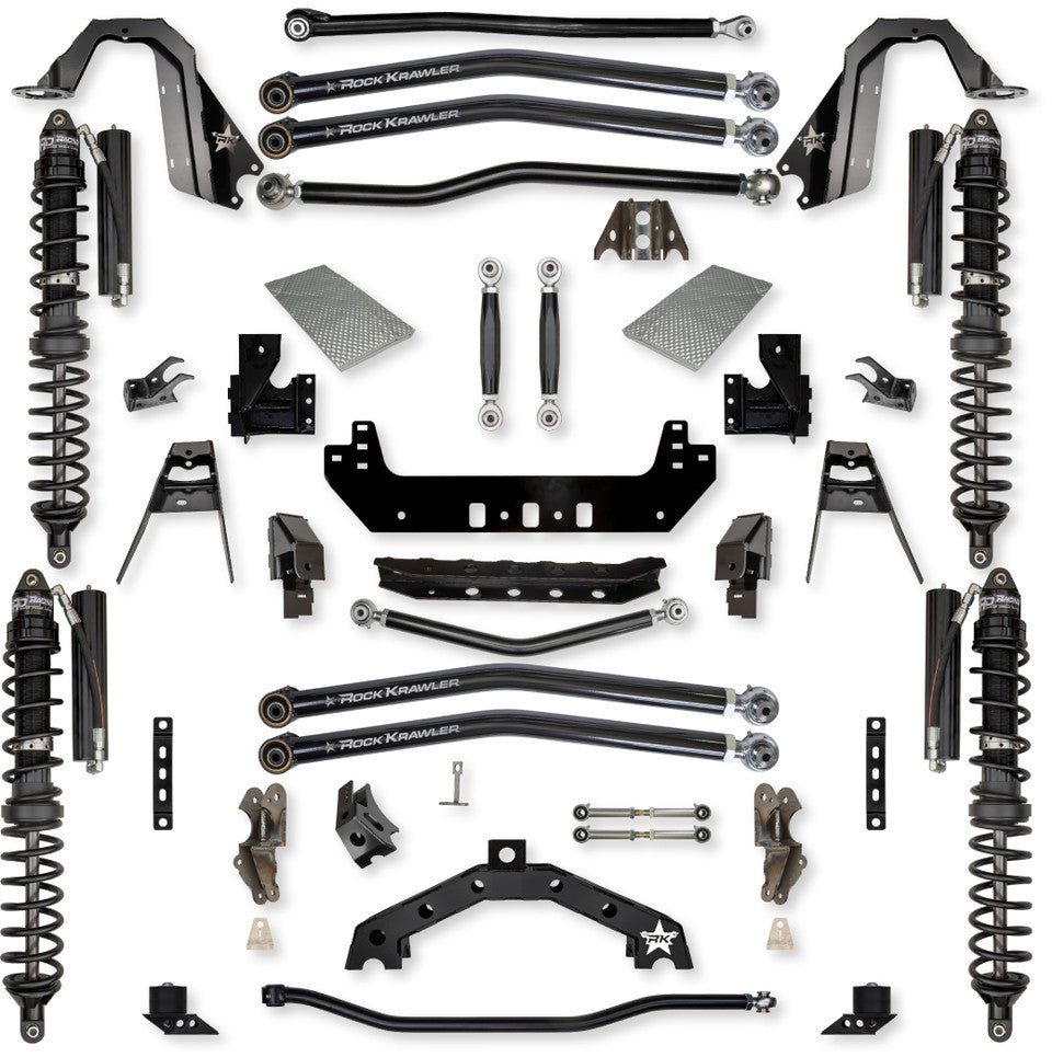 Rock Krawler 4.5" X-Factor X2 COILOVER "No Limits" Long-Arm Suspension System for Jeep Wrangler JLU (Gas Models)