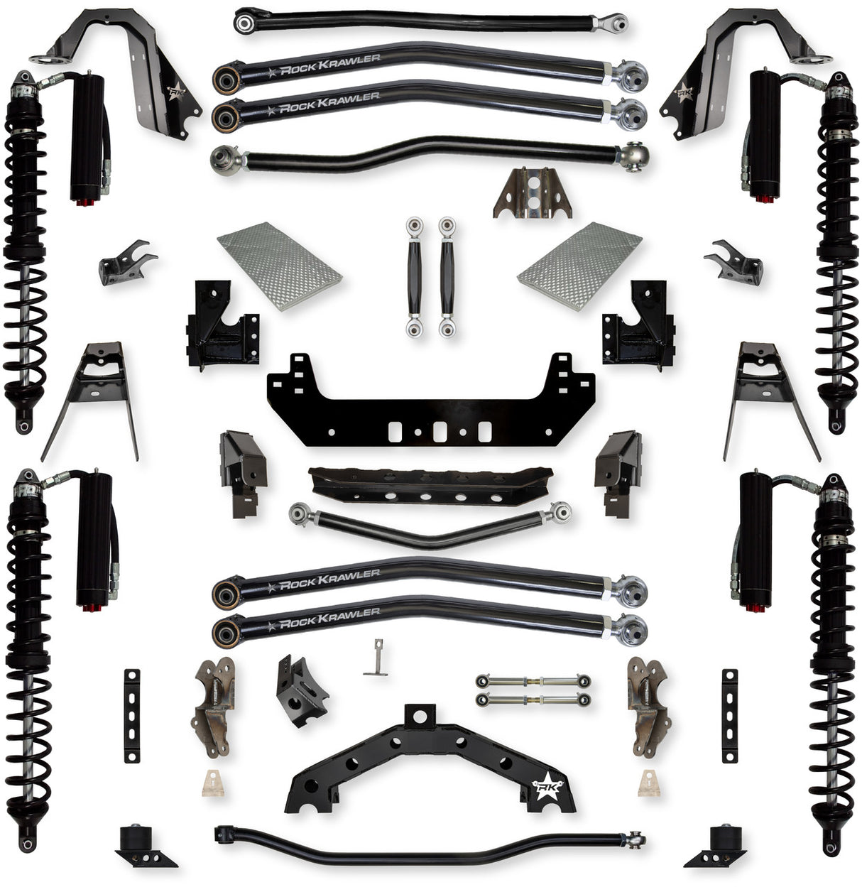Rock Krawler 4.5" X-Factor X2 COILOVER "No Limits" Long-Arm Suspension System for Jeep Wrangler JLU (Gas Models)