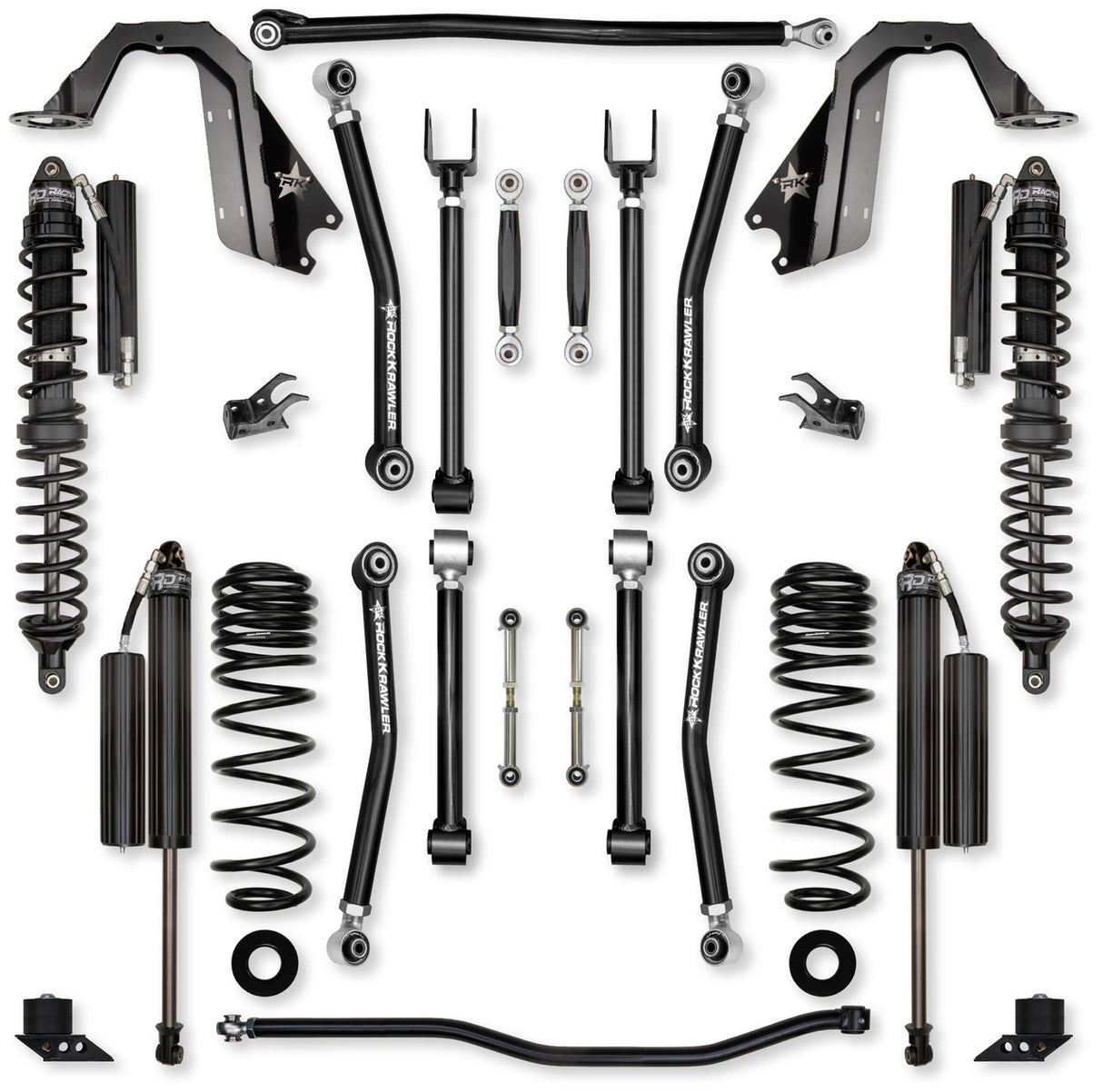 Rock Krawler 2.5" Adventure - X COILOVER "No Limits" Mid-Arm Suspension System for Jeep Wrangler JLU (392 Models)