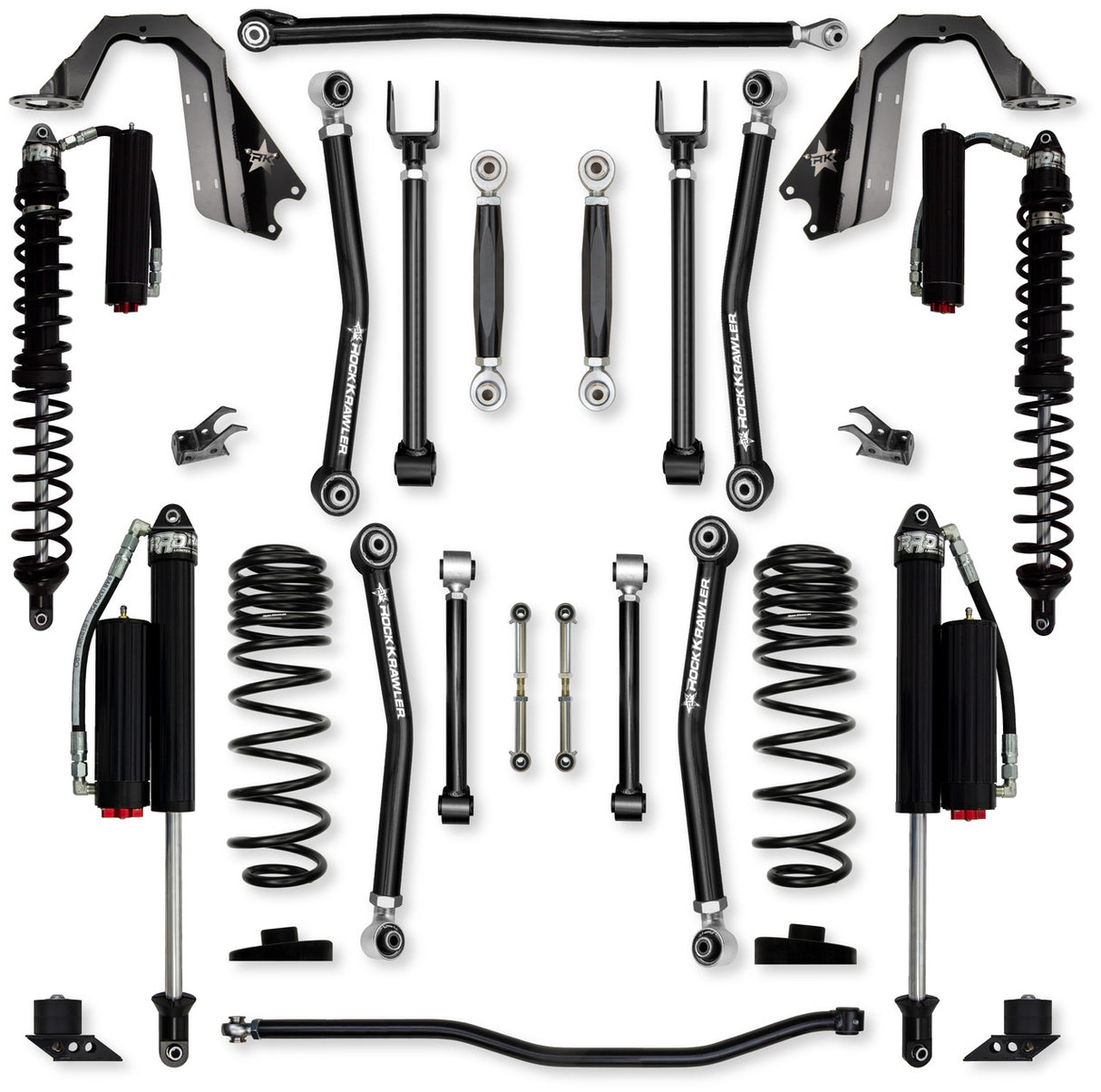 Rock Krawler 2.5" Adventure - X COILOVER "No Limits" Mid-Arm Suspension System for Jeep Wrangler JLU (392 Models)