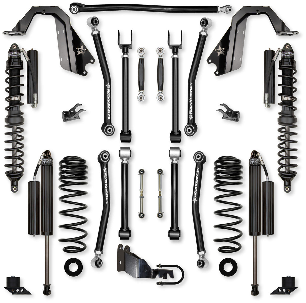 Rock Krawler 4.5" Adventure - X COILOVER "No Limits" Mid-Arm Suspension System for Jeep Wrangler JLU (Diesel Models)