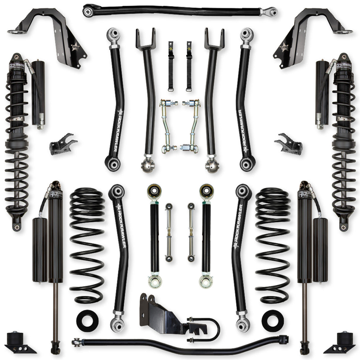 Rock Krawler 4.5" X-Factor COILOVER Mid-Arm Suspension System for Jeep Wrangler JLU (Gas Models)