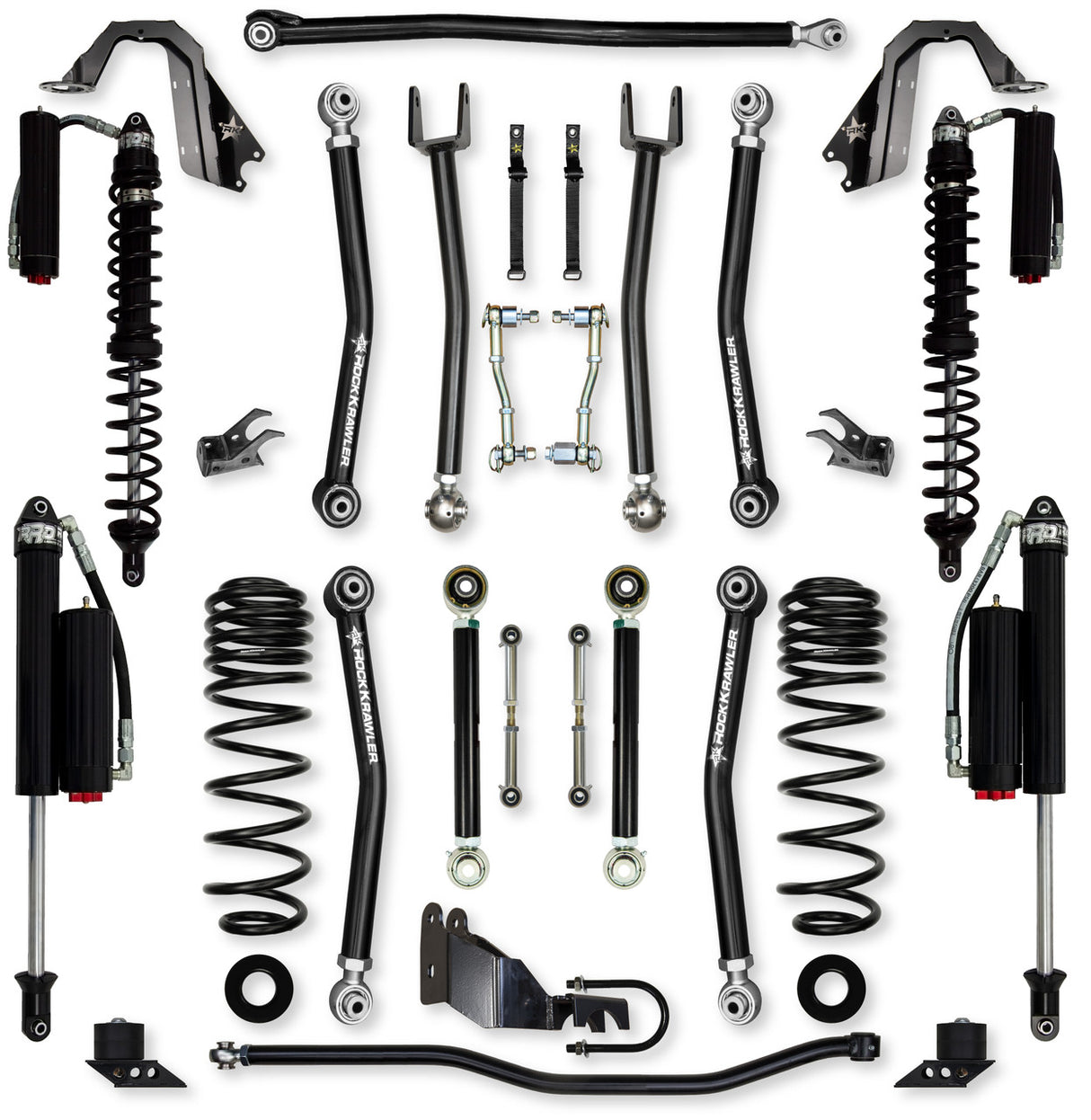Rock Krawler 4.5" X-Factor COILOVER Mid-Arm Suspension System for Jeep Wrangler JLU (Gas Models)
