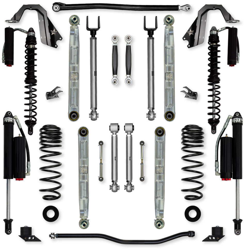 Rock Krawler 2.5" X-Factor PRO ELITE COILOVER "No Limits" Mid-Arm Suspension System for Jeep Wrangler JLU (392 Models)