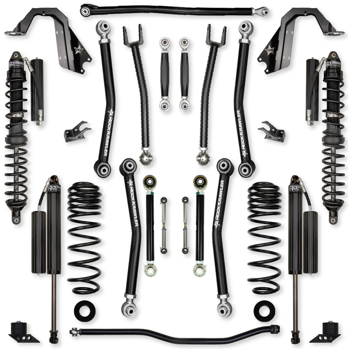 Rock Krawler 2.5" X-Factor COILOVER "No Limits" Mid-Arm Suspension System for Jeep Wrangler JLU (392 Models)