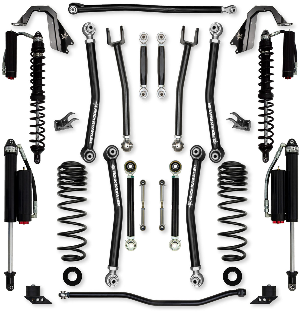 Rock Krawler 2.5" X-Factor COILOVER "No Limits" Mid-Arm Suspension System for Jeep Wrangler JLU (392 Models)