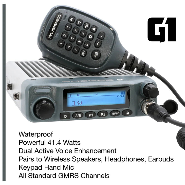 Jeep Wrangler JL, JLU, and Gladiator JT Two-Way GMRS Mobile Radio Kit