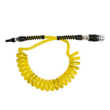 Air Hose 10 Foot Coiled 1/4 Inch NPT Male Thread Superflex High Pressure Yellow Power Tank