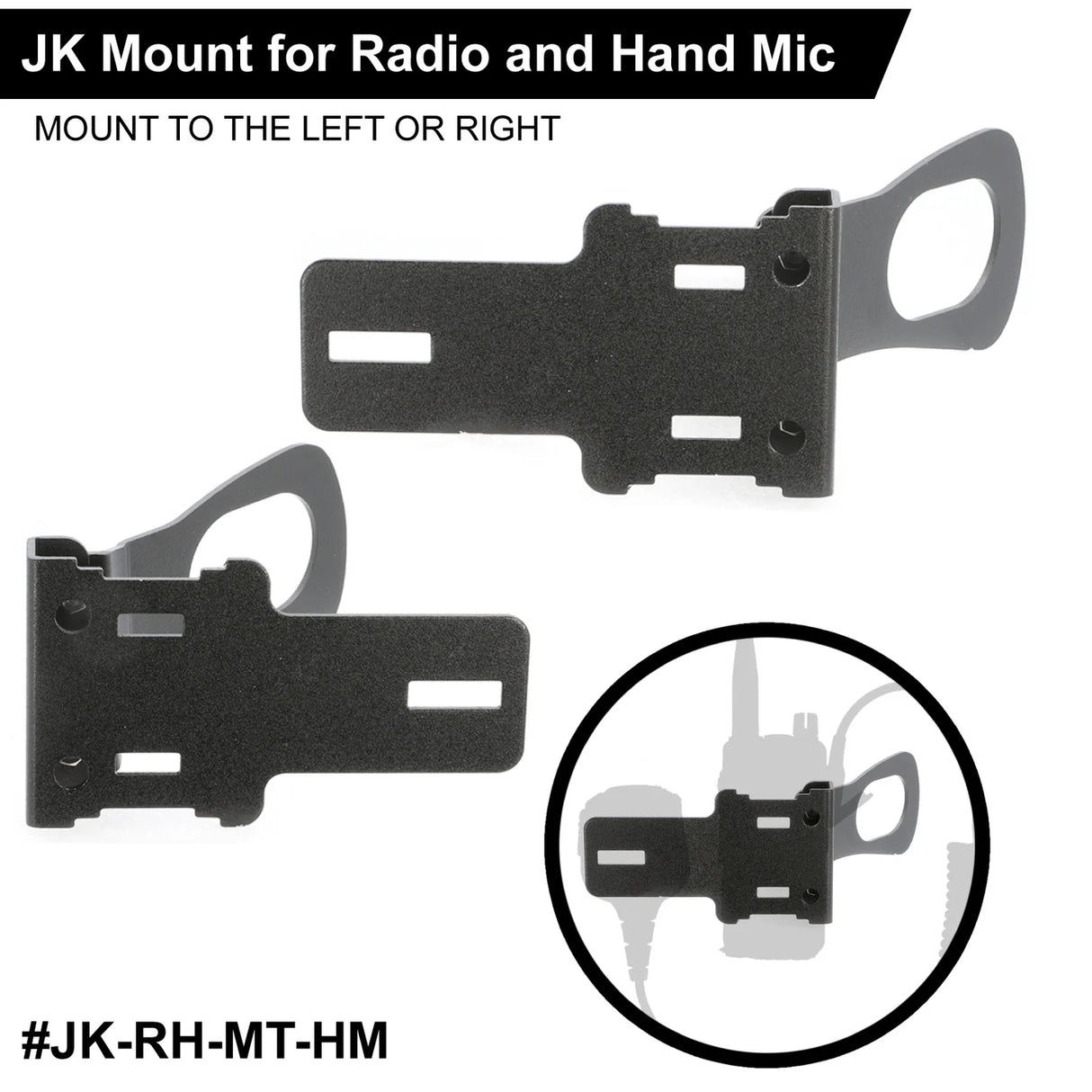 Handheld Radio Grab Bar Mount for Jeep JK JKU and JL - Fits R1 / V3 / GMR2 / GMR2 PLUS / RH-5R radios