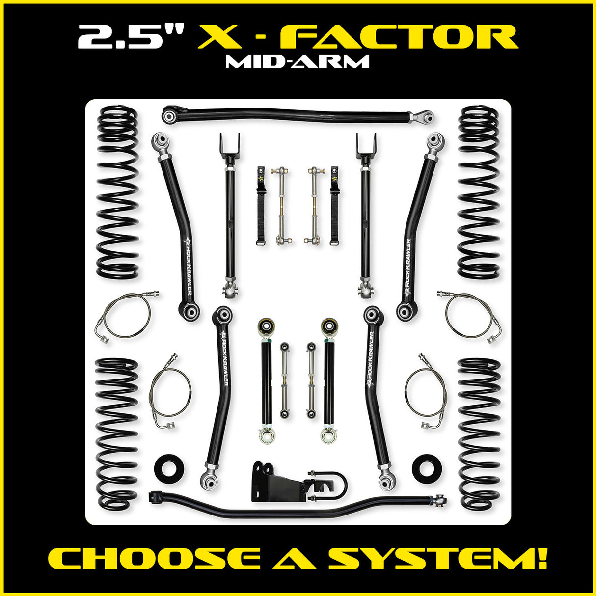 JKU 2.5" X-Factor Mid-arm System