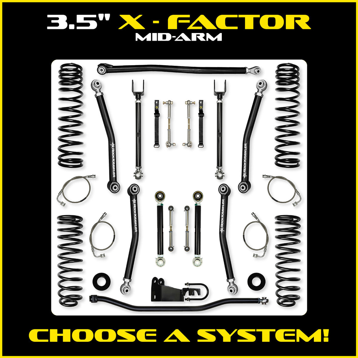 JK 3.5" X-Factor Mid-arm System